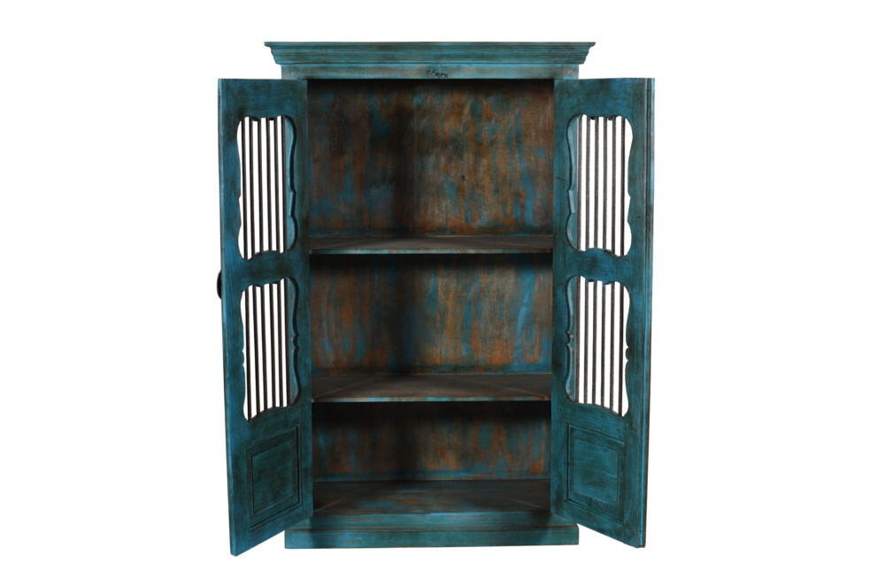 Indian Teak Wood Reclaimed Pinjara Cupboard - Image 3