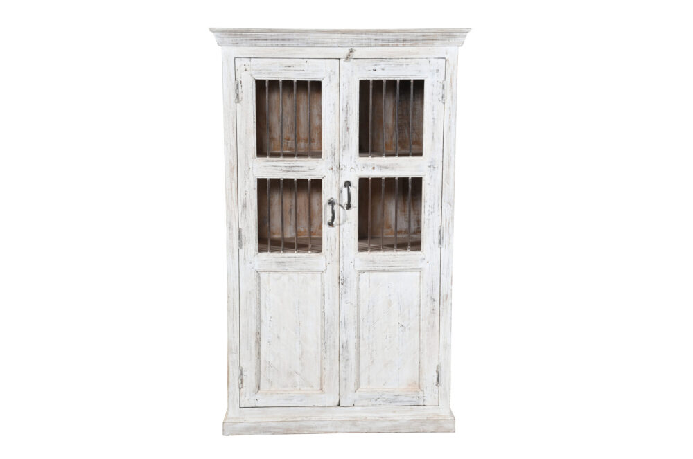 Indian Teak Wood Reclaimed Pinjara Cupboard - Image 4