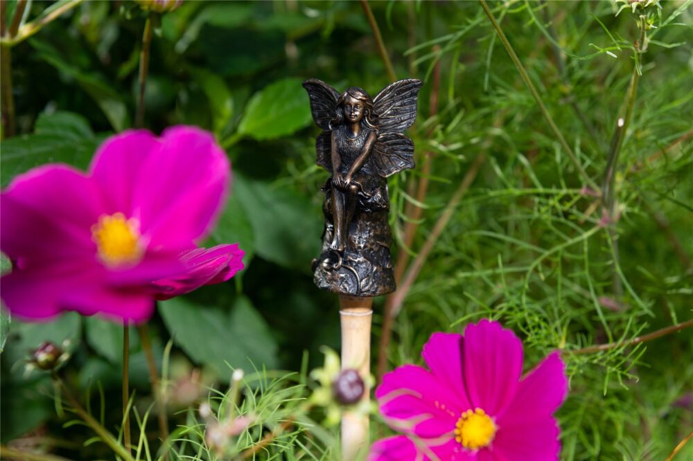 Fairy Sitting On Tree Stump Stake or Cane Topper - Image 10