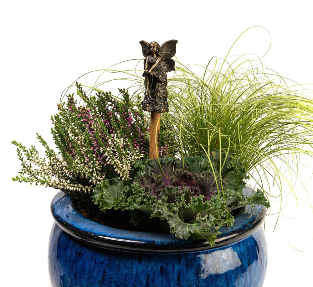 Fairy Sitting On Tree Stump Stake or Cane Topper - Image 5
