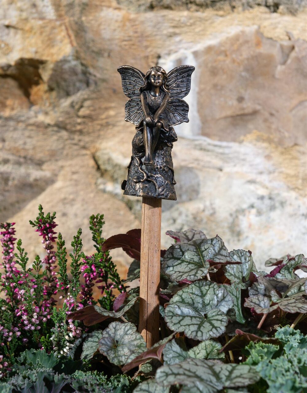 Fairy Sitting On Tree Stump Stake or Cane Topper - Image 9