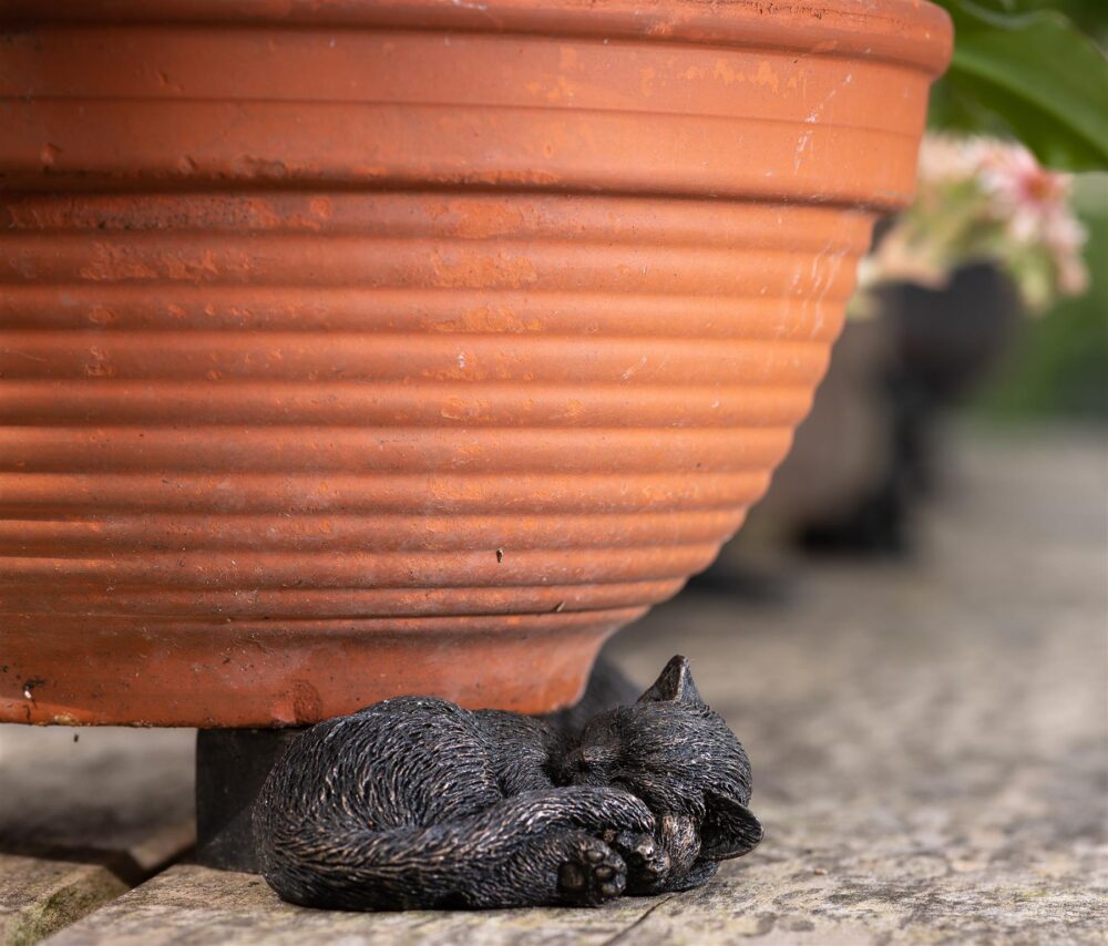 Sleeping Cat Curled Up Plant Pot Feet - Set of 3 - Image 7
