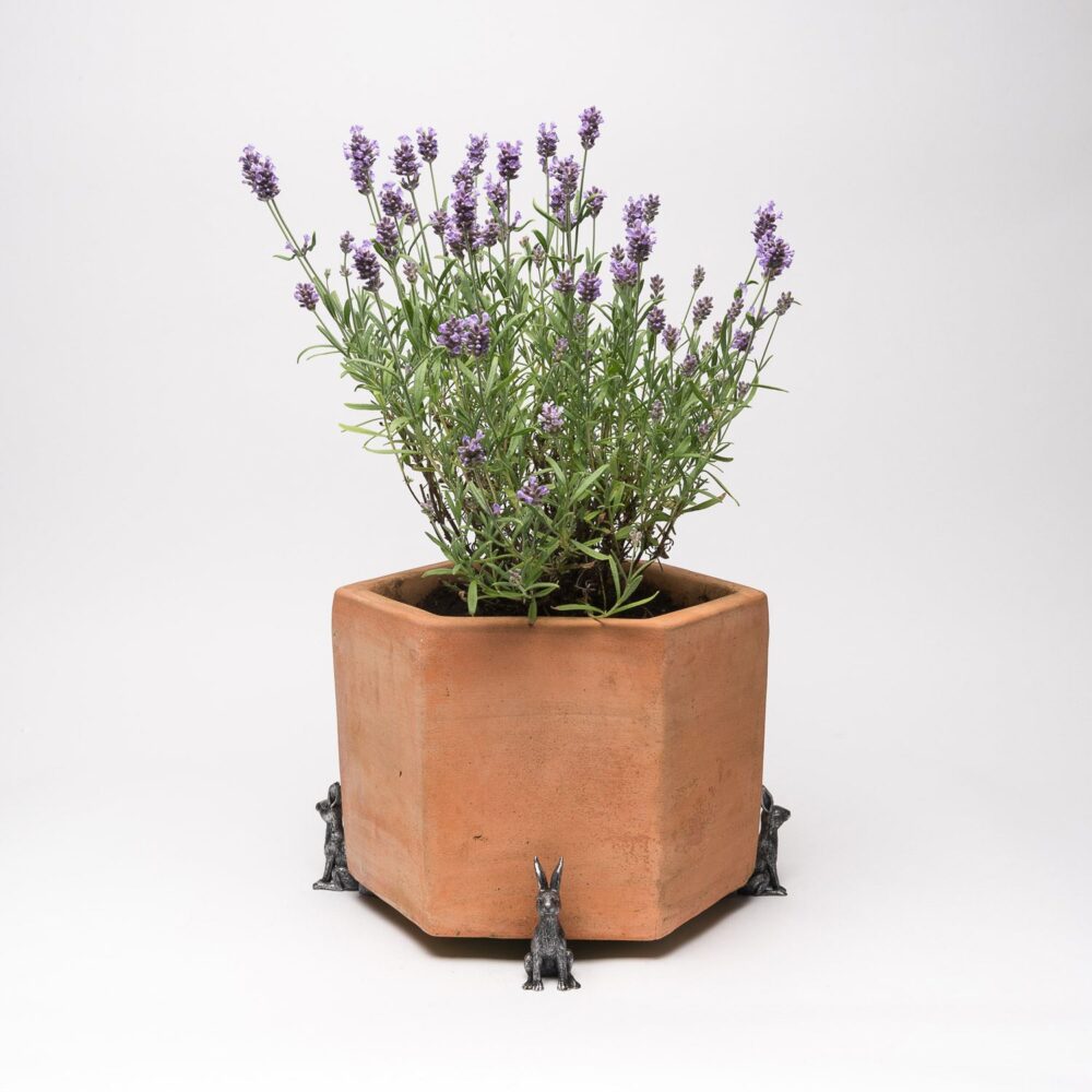 Small Brushed Silver Hare Plant Pot Feet - Set of 3 - Image 5