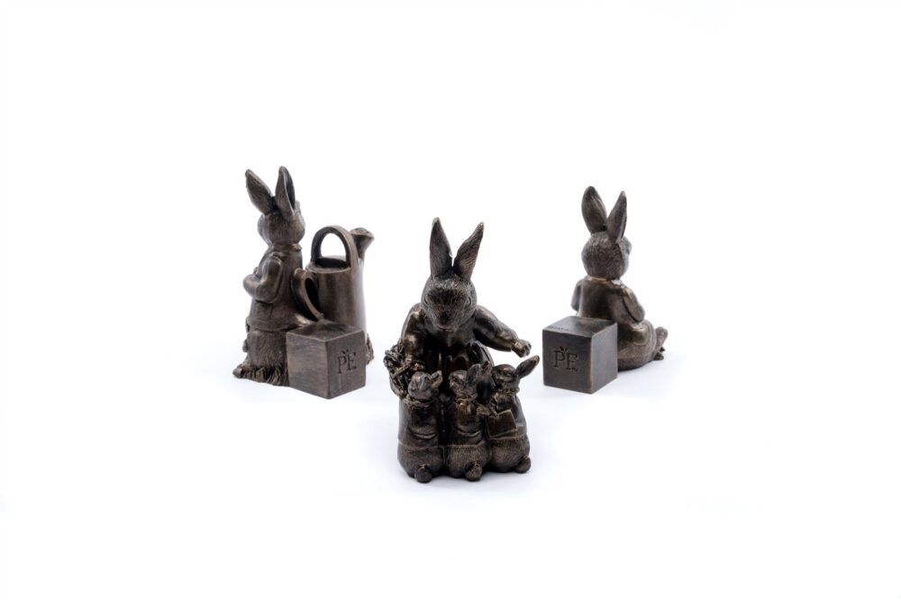 Beatrix Potter Peter Rabbit Plant Pot Feet ? Set Of 3 ? Peter Sleeping, Peter With Watering Can, Mrs. Rabbit With Flopsy, Mopsy & Cottontail - Image 12