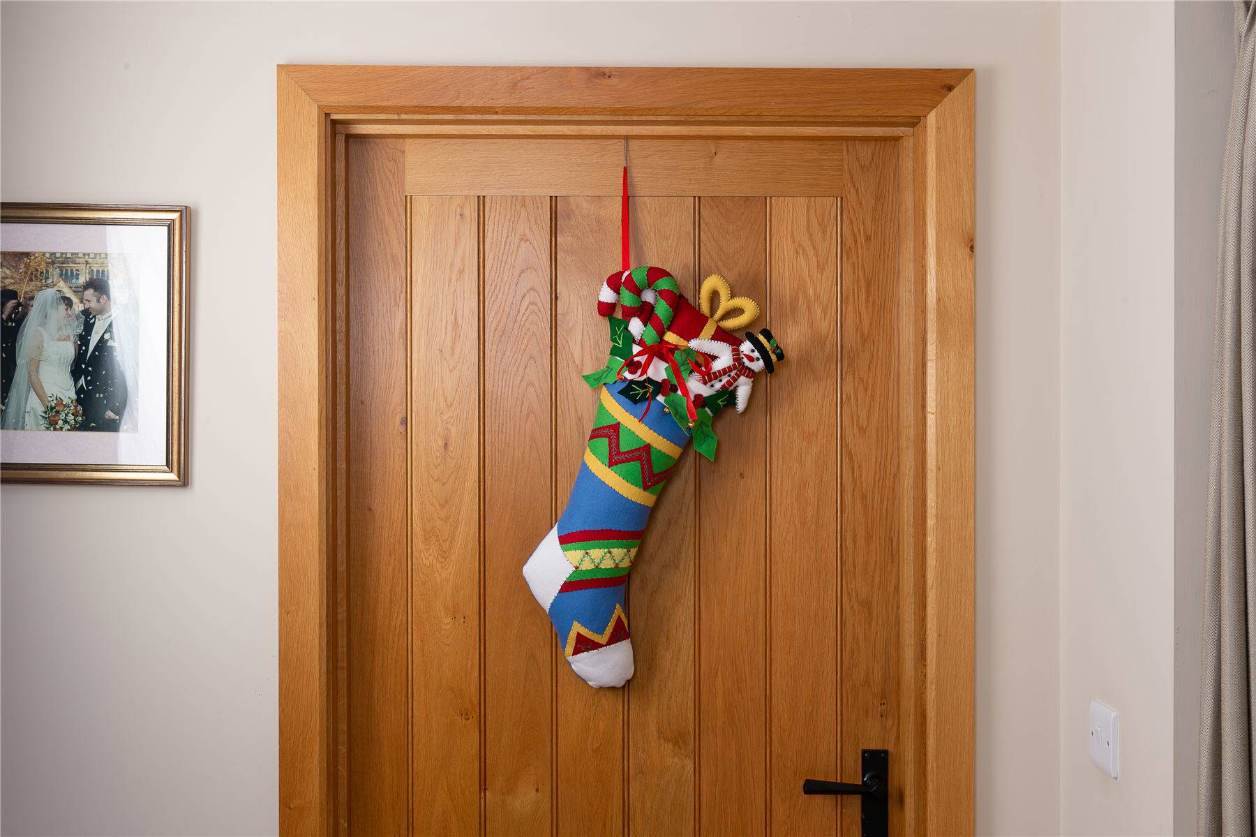 Handmade Felt Stuffed Christmas Stocking Hanging Decoration - 60 cm - Image 4