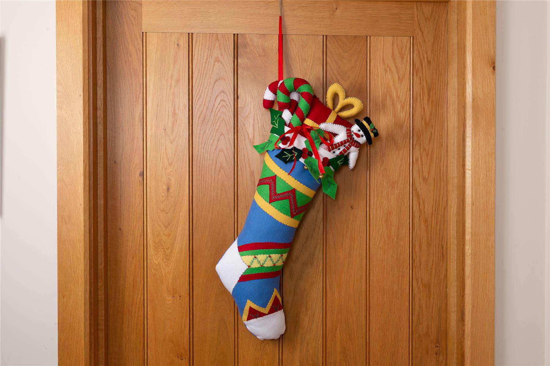 Handmade Felt Stuffed Christmas Stocking Hanging Decoration - 60 cm - Image 2