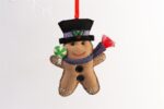 Handmade Felt Gingerbread Man Christmas Tree Hanging Decoration - 18 cm