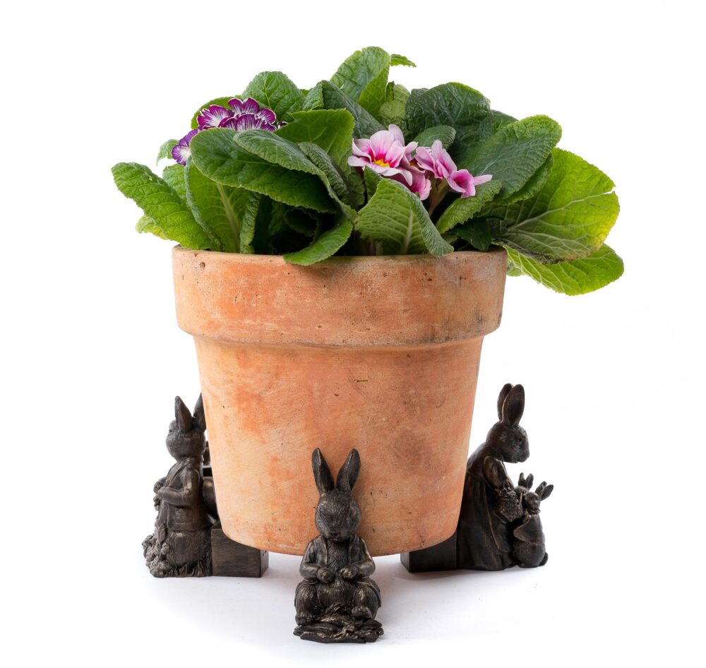 Beatrix Potter Peter Rabbit Plant Pot Feet ? Set Of 3 ? Peter Sleeping, Peter With Watering Can, Mrs. Rabbit With Flopsy, Mopsy & Cottontail - Image 5