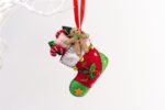 Handmade Felt Christmas Stocking Tree Hanging Decoration - 11.5 cm