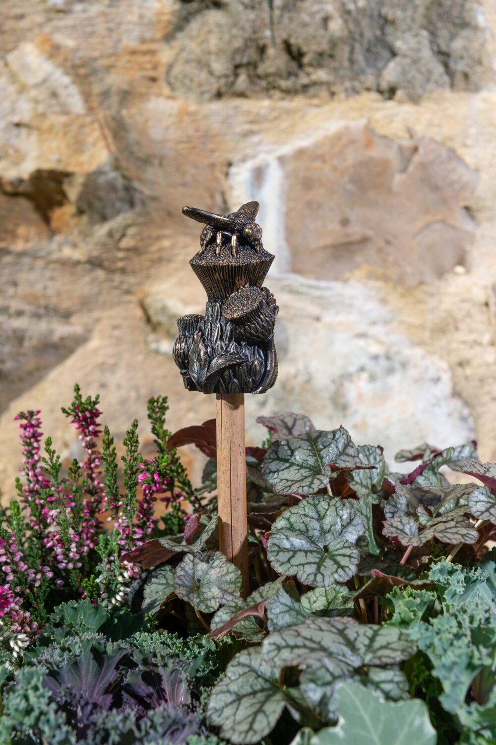 Set of 5 Animals & Insects Cane or Stake Toppers Hedgehog, Bee, Butterfly, Frog, Snail - Image 21
