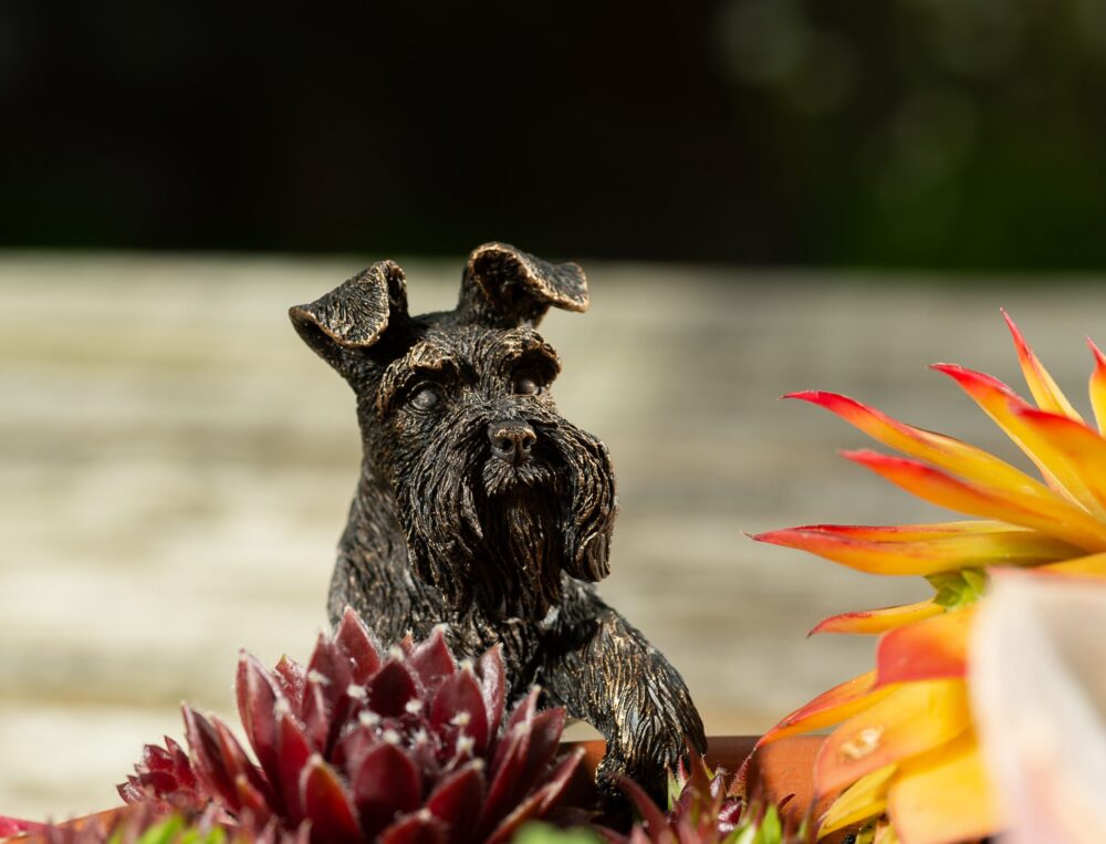 Antique Bronze Coloured Schnauzer Pot Buddy Plant Pot Hanger - Image 9