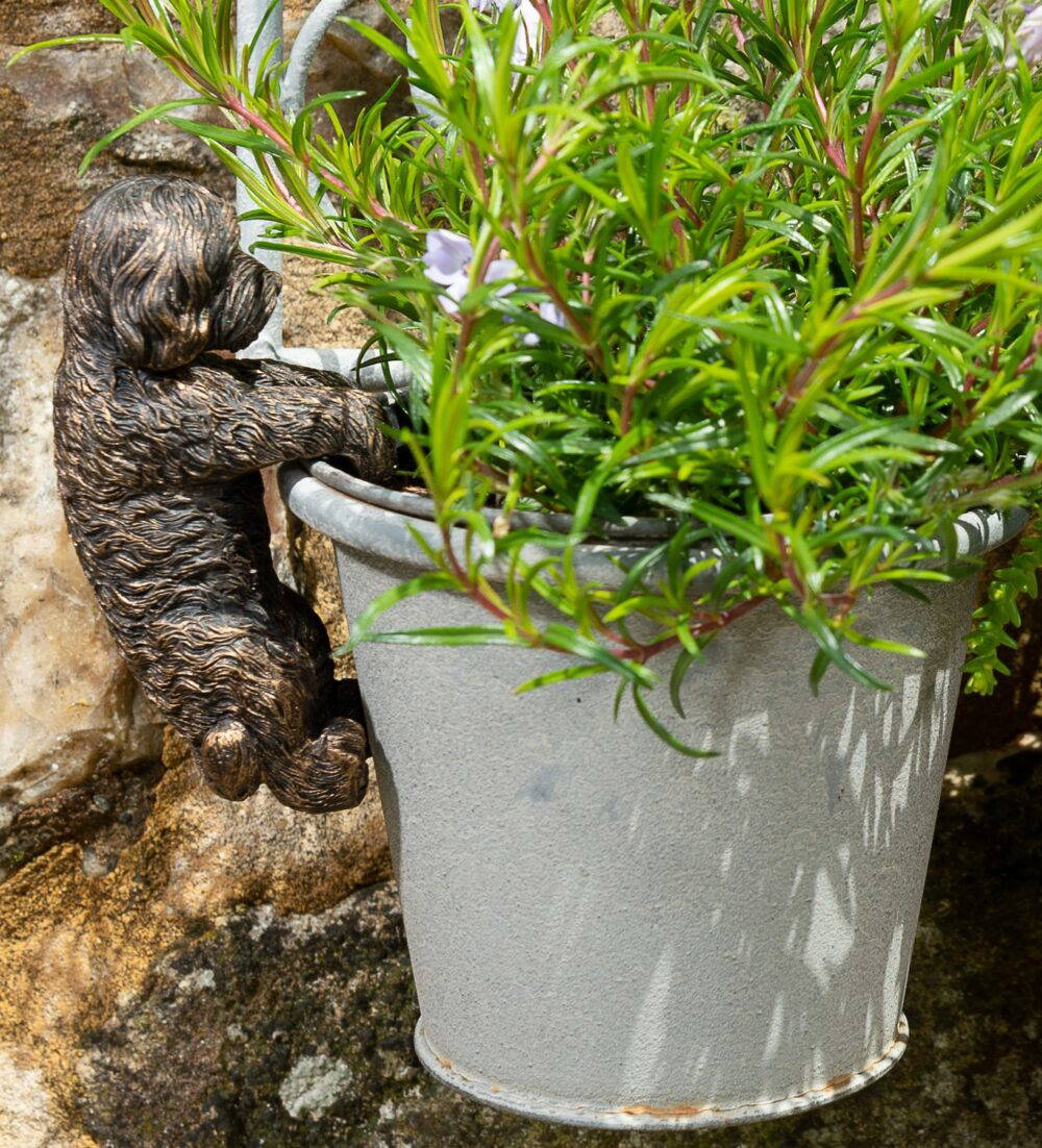 Antique Bronze Coloured Cockapoo Pot Buddy Plant Pot Hanger - Image 6