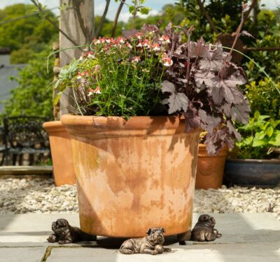 Resting British Bulldog Plant Pot Feet - Set of 3