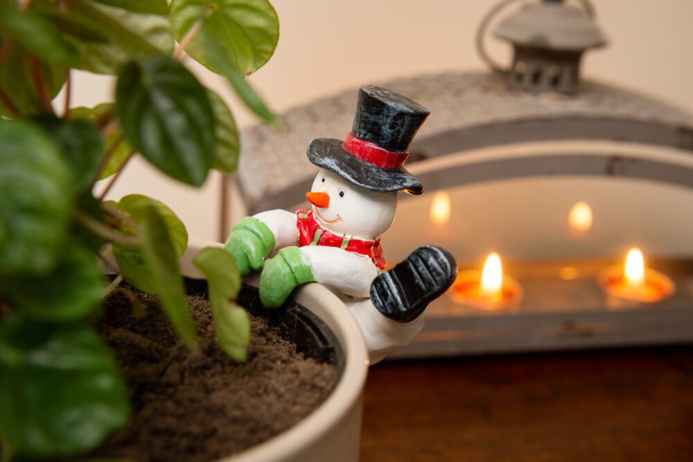 Pot Buddies Christmas Snowman Plant Pot Hanger