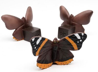 Red Admiral Butterfly Plant Pot Feet - Set of 3