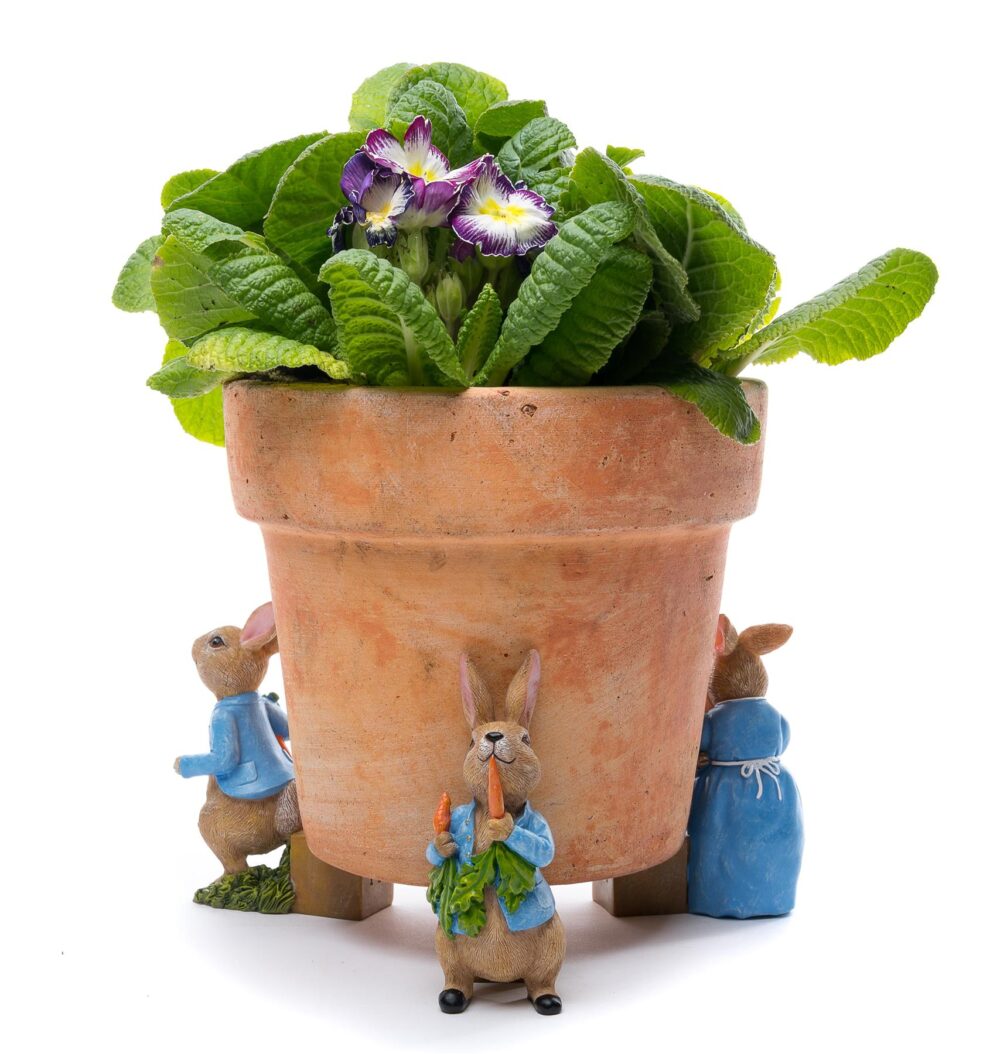 Beatrix Potter Peter Rabbit Plant Pot Feet - Set of 3 - Peter Eating Carrots, Peter Running and Peter Hugging Mrs Rabbit - Image 5