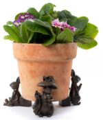 Beatrix Potter Benjamin Bunny Plant Pot Feet - Set of 3 - Benjamin In Tamoshanter Hat, Benjamin With Vegetables, Benjamin Shopping