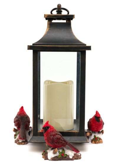 Red Cardinal Bird Plant Pot Feet - Set of 3