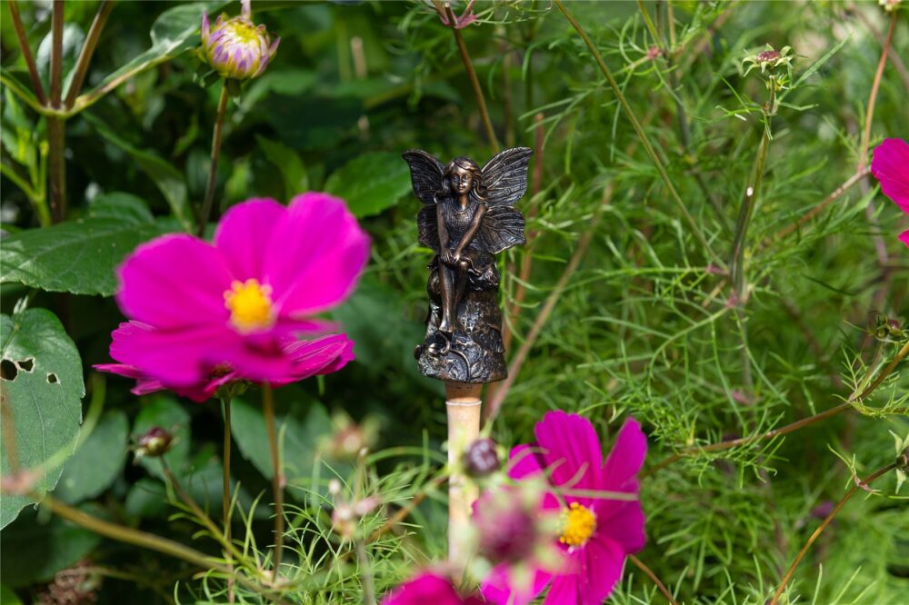 Fairy Sitting On Tree Stump Stake or Cane Topper - Image 11