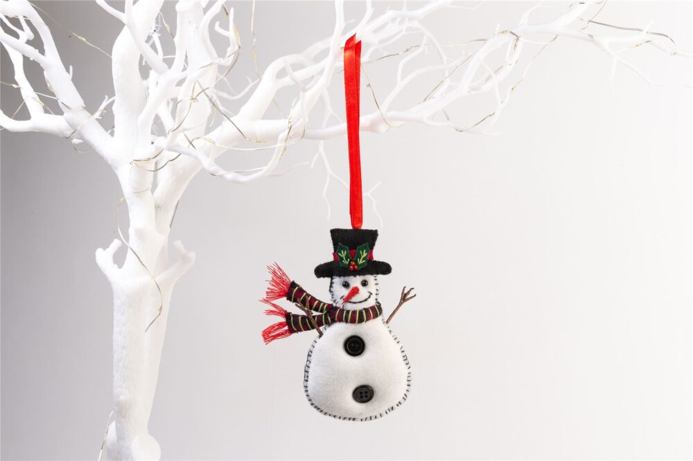 Handmade Felt Snowman Christmas Tree Hanging Decoration -11.5 cm - Image 2