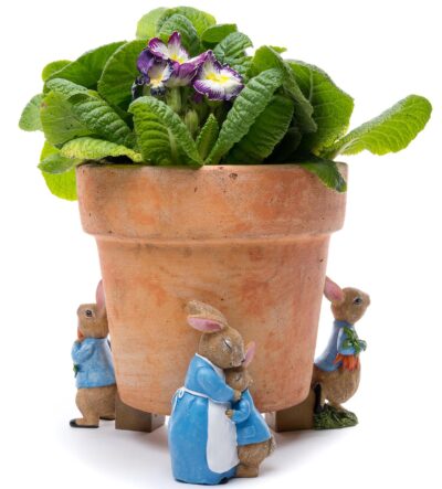 Beatrix Potter Peter Rabbit Plant Pot Feet - Set of 3 - Peter Eating Carrots, Peter Running and Peter Hugging Mrs Rabbit