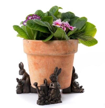 Beatrix Potter Peter Rabbit Plant Pot Feet ? Set Of 3 ? Peter Sleeping, Peter With Watering Can, Mrs. Rabbit With Flopsy, Mopsy & Cottontail