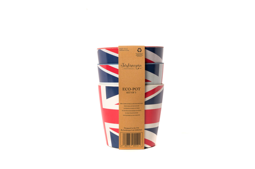 Eco-Pot Bamboo Flags Union Jack, Flag of the United Kingdom - Set of 3 - Image 3