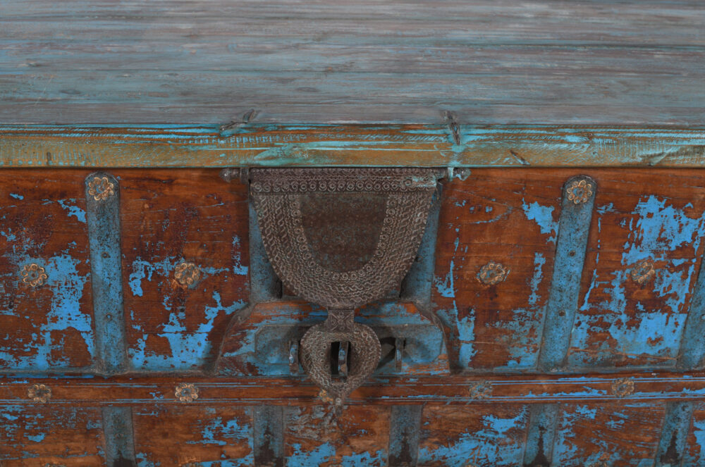 Antique Indian Teak Wood Surti Coffee Table Chest - Image 5