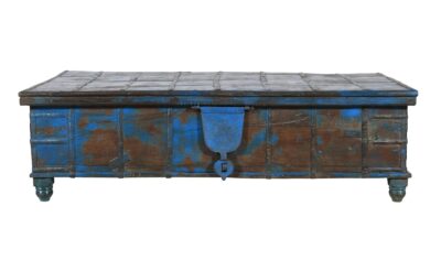 Antique Indian Teak Wood Surti Coffee Table Chest
