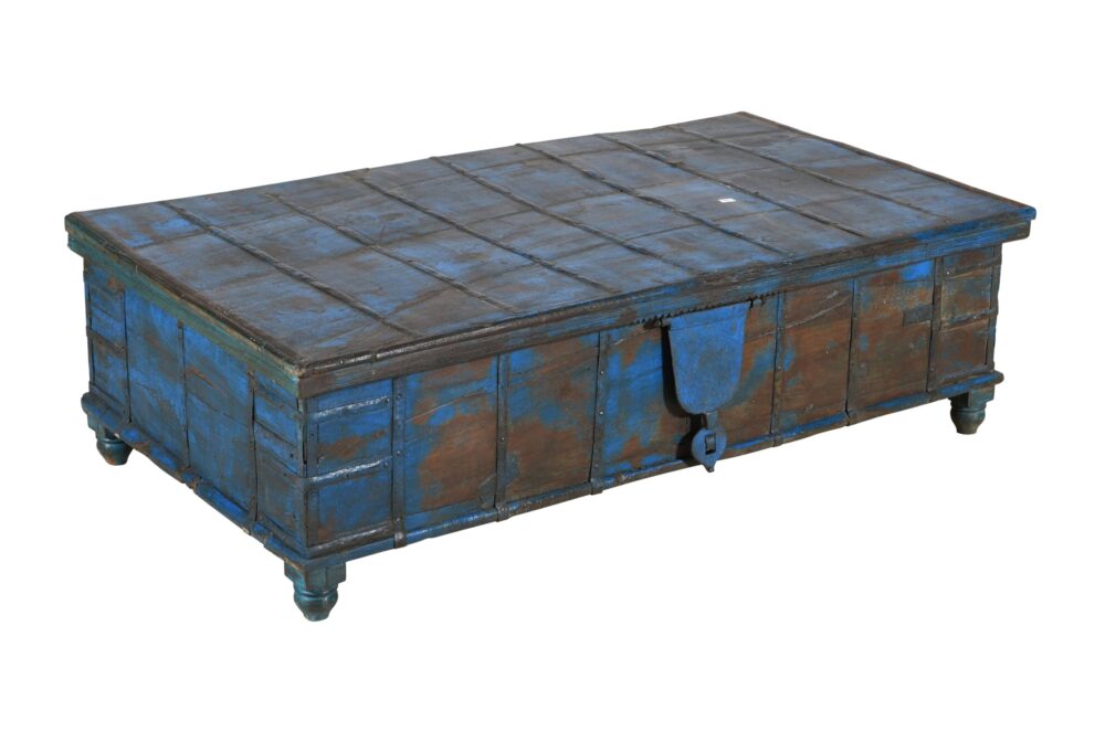 Antique Indian Teak Wood Surti Coffee Table Chest - Image 3