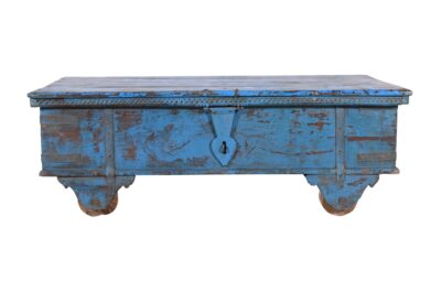 Antique Indian Teak Wood Surti Coffee Table Chest