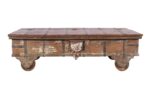 Antique Indian Teak Wood Surti Coffee Table Chest