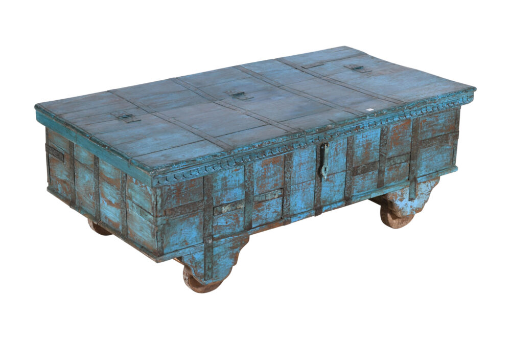 Antique Indian Teak Wood Damchiya Chest - Image 3