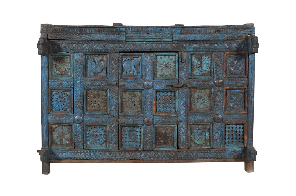 Antique Indian Teak Wood Damchiya Chest