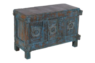 Antique Indian Teak Wood Damchiya Chest