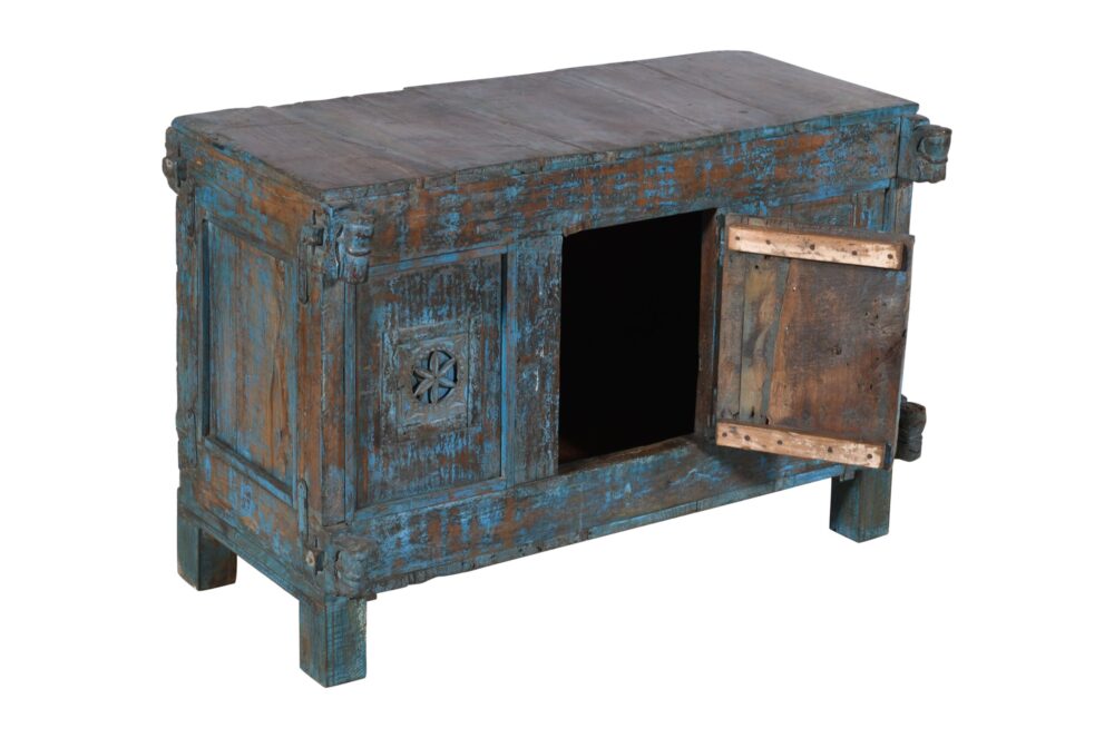Antique Indian Teak Wood Damchiya Chest - Image 2