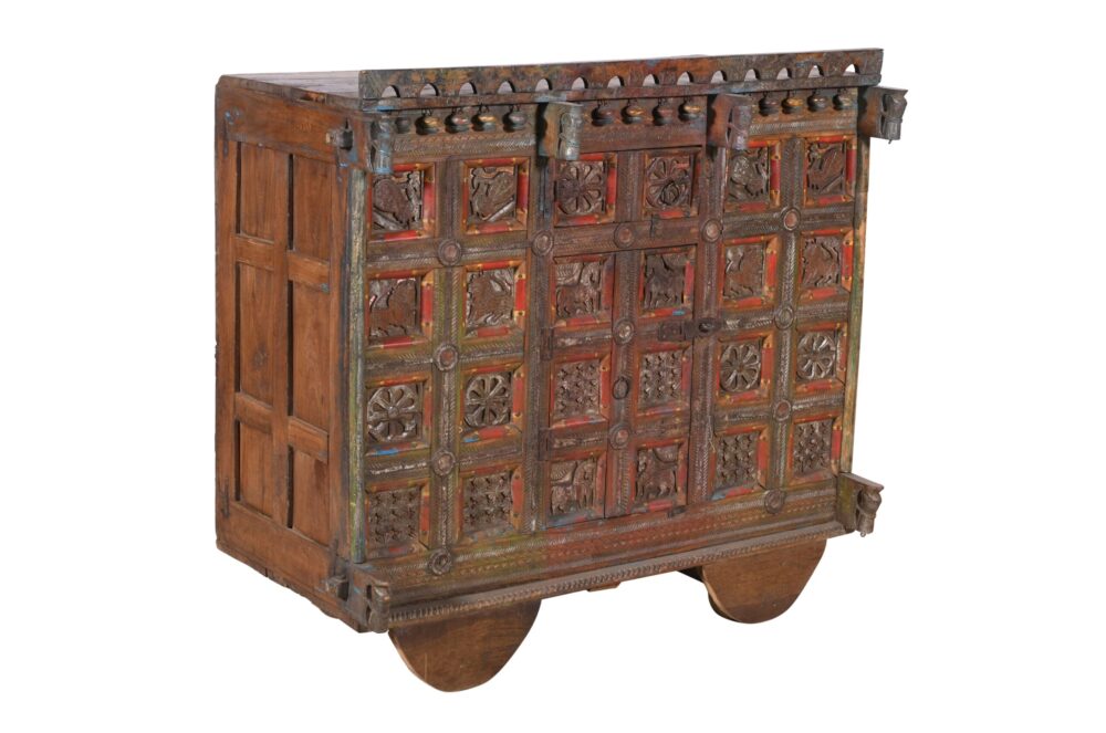 Antique Indian Teak Wood Damchiya Chest - Image 2