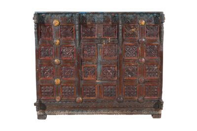 Antique Indian Teak Wood Damchiya Chest