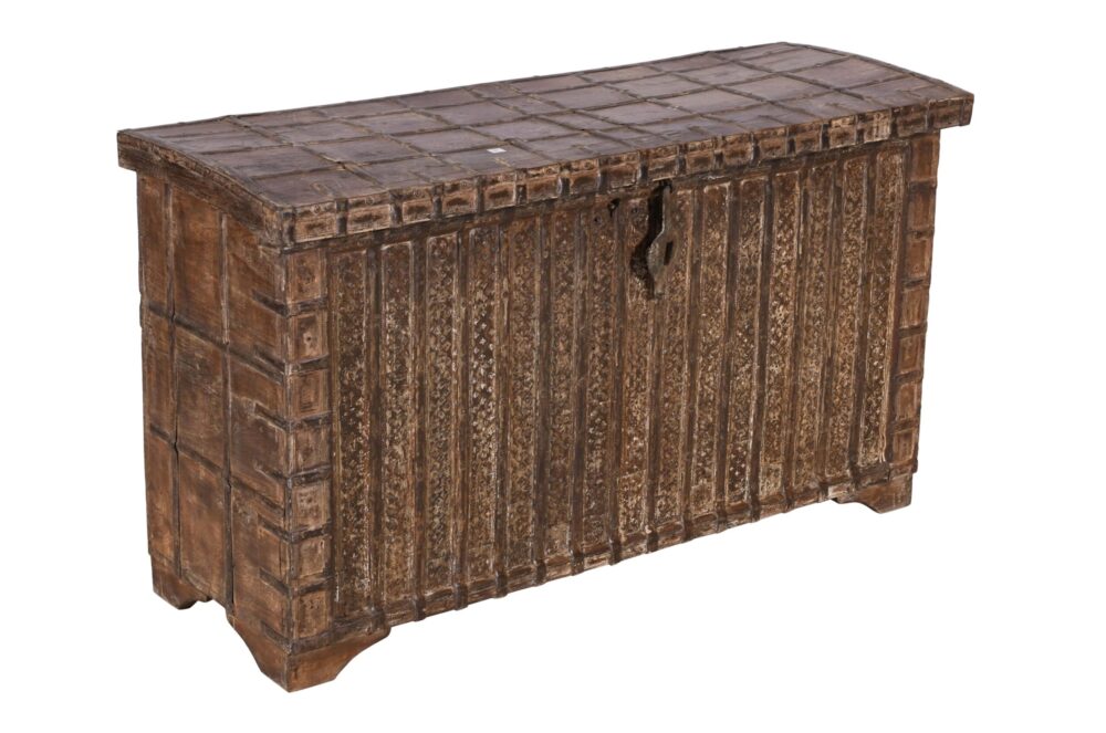 Antique Indian Teak Wood Pitara Console Chest - Image 2