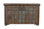 Antique Indian Teak Wood Pitara Console Chest