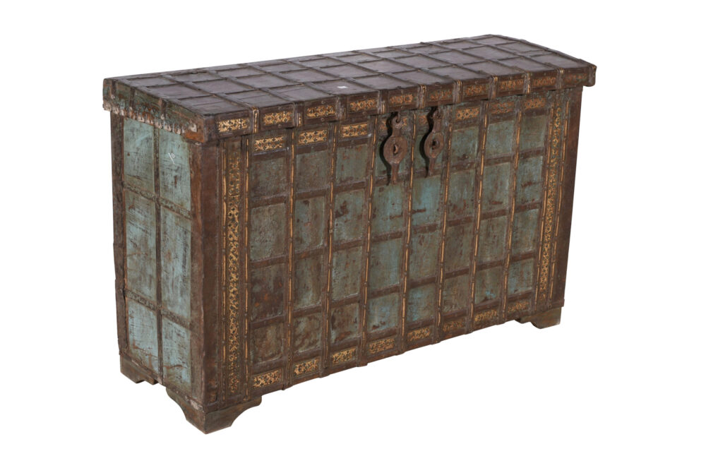 Antique Indian Teak Wood Pitara Console Chest - Image 3
