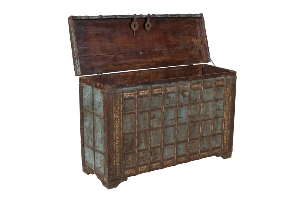 Antique Indian Teak Wood Pitara Console Chest - Image 5