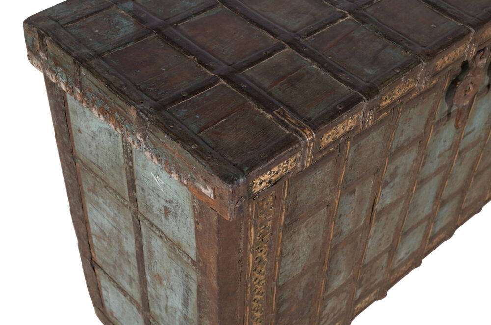 Antique Indian Teak Wood Pitara Console Chest - Image 4