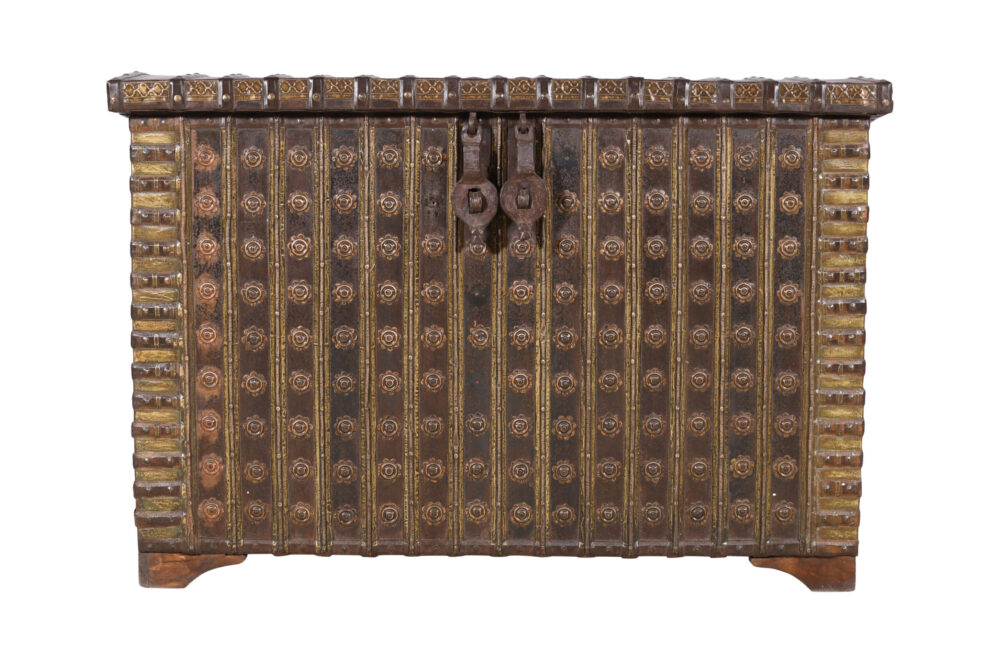 Antique Indian Teak Wood Pitara Console Chest - Image 5