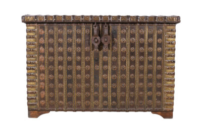 Antique Indian Teak Wood Pitara Console Chest