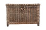 Antique Indian Teak Wood Pitara Console Chest