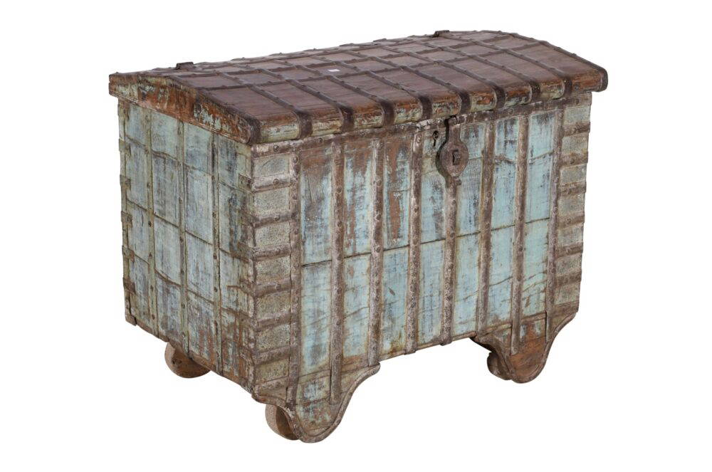 Antique Indian Teak Wood Pitara Console Chest - Image 2
