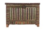 Antique Indian Teak Wood Pitara Console Chest