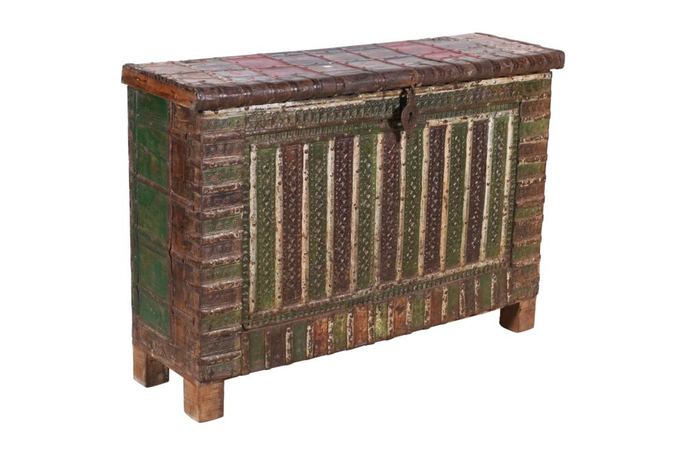 Antique Indian Teak Wood Pitara Console Chest - Image 4