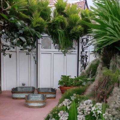 Antique Style Galvanized Rectangle Planter Set With Copper Swing Handles - Set Of 3